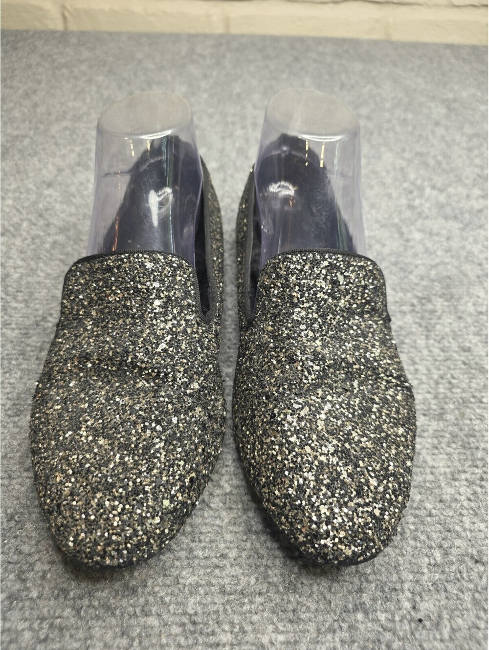 Birdies The Starling Women's Loafers Size 8.5 Gold Black Glitter Slip On Flats